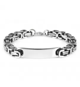 Мужской браслет-цепочка из стали Everiot SB-ZS-7081 с пластиной для гравировки