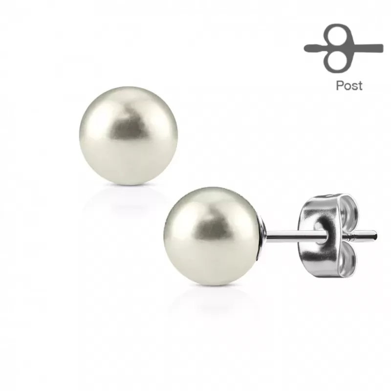 Серьги-гвоздики TATIC SE3090 c искусственным жемчугом