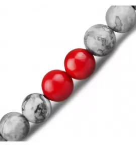 Браслет Шамбала со знаками зодиака Everiot Select LNS-6009 из яшмы и коралла