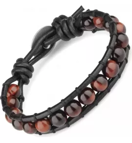 Браслет Everiot Select LNS-3039 из камня бычий глаз с кельтским узлом