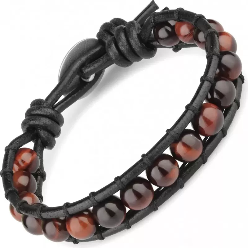 Браслет Everiot Select LNS-3039 из камня бычий глаз с кельтским узлом