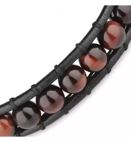 Браслет Everiot Select LNS-3039 из камня бычий глаз с кельтским узлом