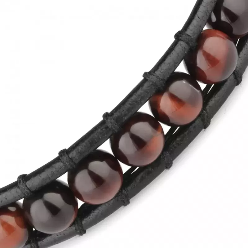 Браслет Everiot Select LNS-3039 из камня бычий глаз с кельтским узлом