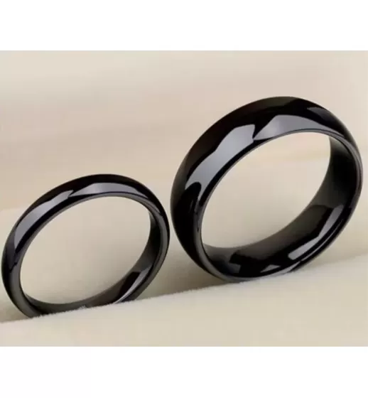 Черное кольцо из керамики Everiot RCM-0002 парное, обручальное