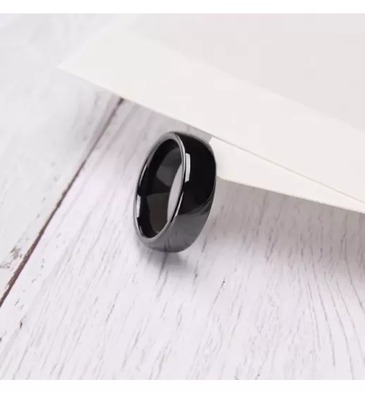 Черное кольцо из керамики Everiot RCM-0002 парное, обручальное