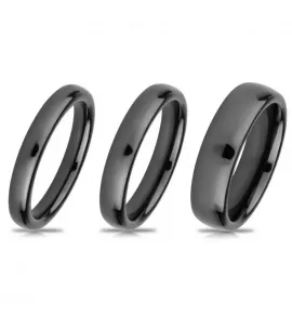 Черное кольцо из керамики Everiot RCM-0002 парное, обручальное