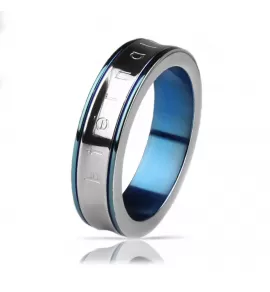 Кольцо мужское из стали INORI INRC05 с романтической надписью