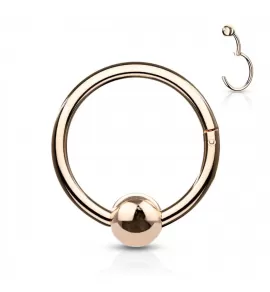 Кольцо кликер с несъемным шариком из стали PiercedFish RH91-RD серьга для пирсинга септума носа, хряща уха, трагуса, хеликса, брови, губ, пупка, сосков