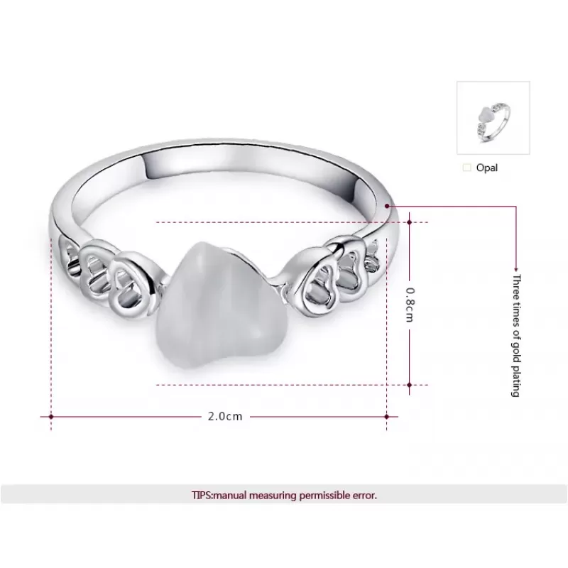 Кольцо ROZI RG-78200A с перламутровым сердцем