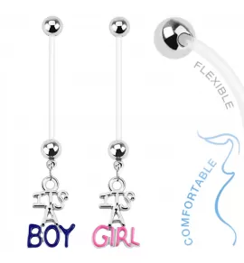 Серьга для пирсинга пупка PiercedFish NPG15239 для беременных