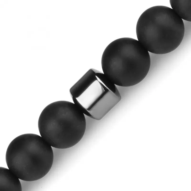 Мужской чокер из агата и гематита с крестом Everiot Select select LNS-2197