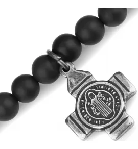 Мужской чокер из агата и гематита с крестом Everiot Select select LNS-2197