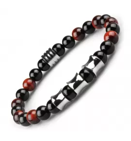 Браслет из агата и камня бычий глаз на резинке Everiot Select LNS-2129