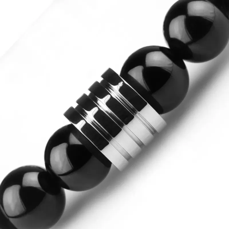 Браслет из агата и камня бычий глаз на резинке Everiot Select LNS-2129