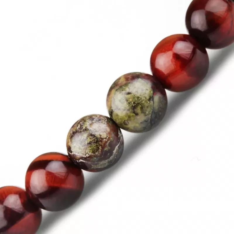 Браслет Шамбала со знаками зодиака Everiot Select LNS-6010 из камня бычий глаз и яшмы