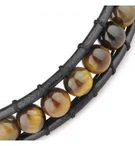 Браслет Everiot Select LNS-3040 из камня тигровый глаз с кельтским узлом