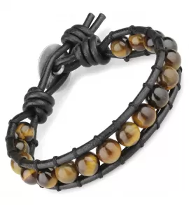 Браслет Everiot Select LNS-3040 из камня тигровый глаз с кельтским узлом