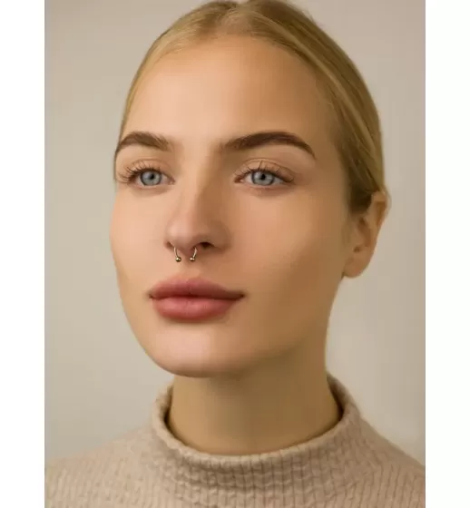 Циркуляр (подкова) из стали PiercedFish GRH серьга для септума носа, хеликса уха, трагуса, брови, губы, пупка, сосков, пирсинга смайл