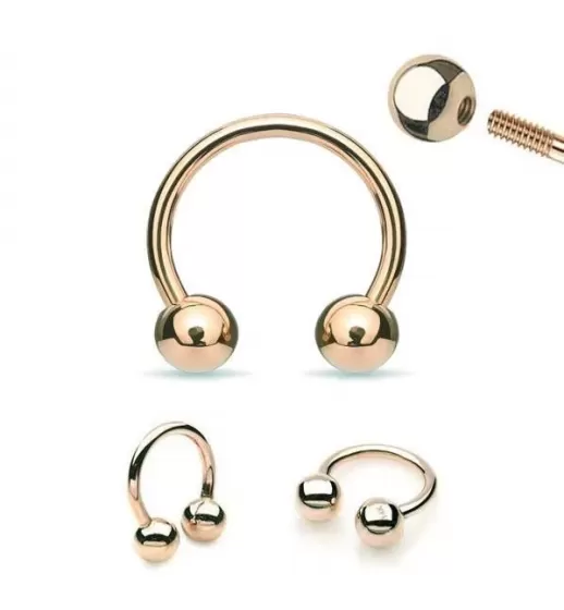 Циркуляр (подкова) из стали PiercedFish GRH серьга для септума носа, хеликса уха, трагуса, брови, губы, пупка, сосков, пирсинга смайл