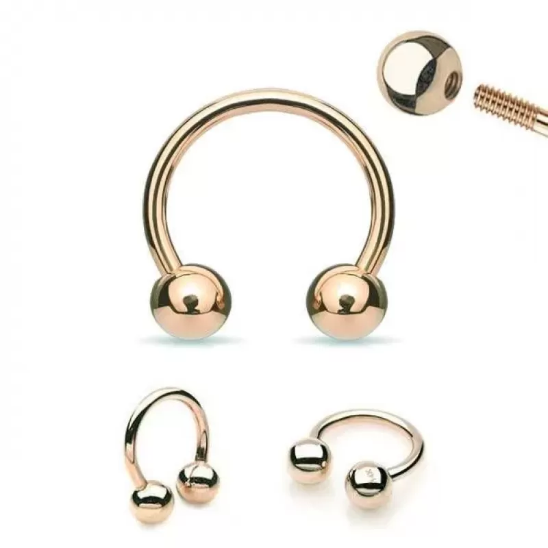 Циркуляр (подкова) из стали PiercedFish GRH серьга для септума носа, хеликса уха, трагуса, брови, губы, пупка, сосков, пирсинга смайл