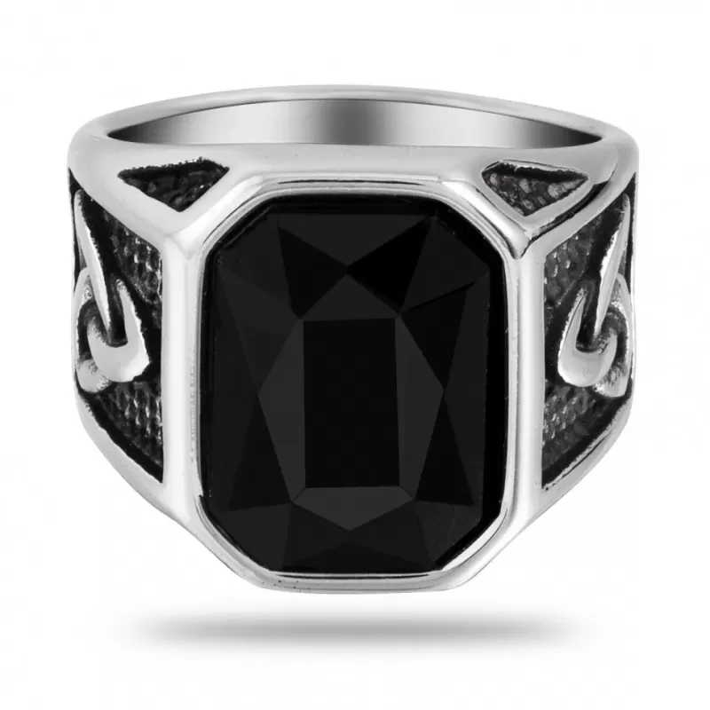 Мужской перстень из стали TATIC RSS-4567-ST со скандинавским узором трикветр