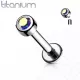 Серьга лабрет из титана для пирсинга губ, хряща уха Pirslab TIL18-AB с фианитом