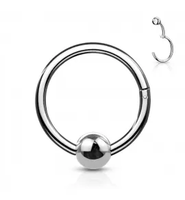 Кольцо кликер с несъемным шариком из стали PiercedFish RH91-ST серьга для пирсинга септума носа, хряща уха, трагуса, хеликса, брови, губ, пупка, сосков