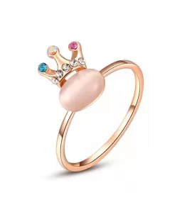 Кольцо ROZI RG-79215B с короной и разноцветными кристаллами