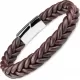Коричневый кожаный браслет мужской Everiot BC-MJ-1575 в форме косы