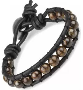 Плетеный браслет Everiot Select LNS-3041 из бронзита с кельтским узлом