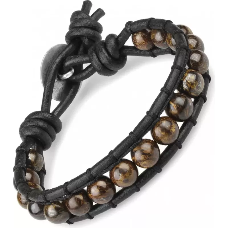 Плетеный браслет Everiot Select LNS-3041 из бронзита с кельтским узлом