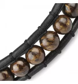 Плетеный браслет Everiot Select LNS-3041 из бронзита с кельтским узлом