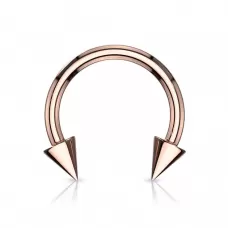 Циркуляр (подкова) из стали с шипами и внешней резьбой PiercedFish GRH02 серьга для септума, хряща уха, брови, губы, пупка, сосков, пирсинга смайл