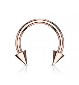 Циркуляр (подкова) из стали с шипами и внешней резьбой PiercedFish GRH02 серьга для септума, хряща уха, брови, губы, пупка, сосков, пирсинга смайл