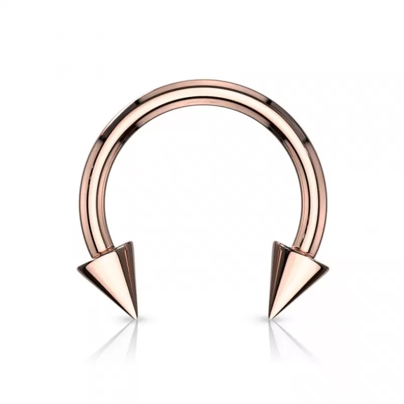 Циркуляр (подкова) из стали с шипами и внешней резьбой PiercedFish GRH02 серьга для септума, хряща уха, брови, губы, пупка, сосков, пирсинга смайл