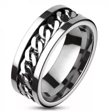 Кольцо-антистресс из стали TATIC RSS-0260 с вращающейся цепочкой, для пар, для влюбленных