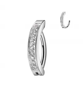 Серьга кликер из титана Pirslab RHTN02 с фианитами для пирсинга в пупок