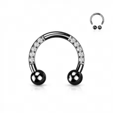 Циркуляр (подкова) с внешней резьбой из титана Pirslab T23H05-K серьга для септума, хряща уха, брови, носа, губ, пупка, сосков, пирсинга смайл