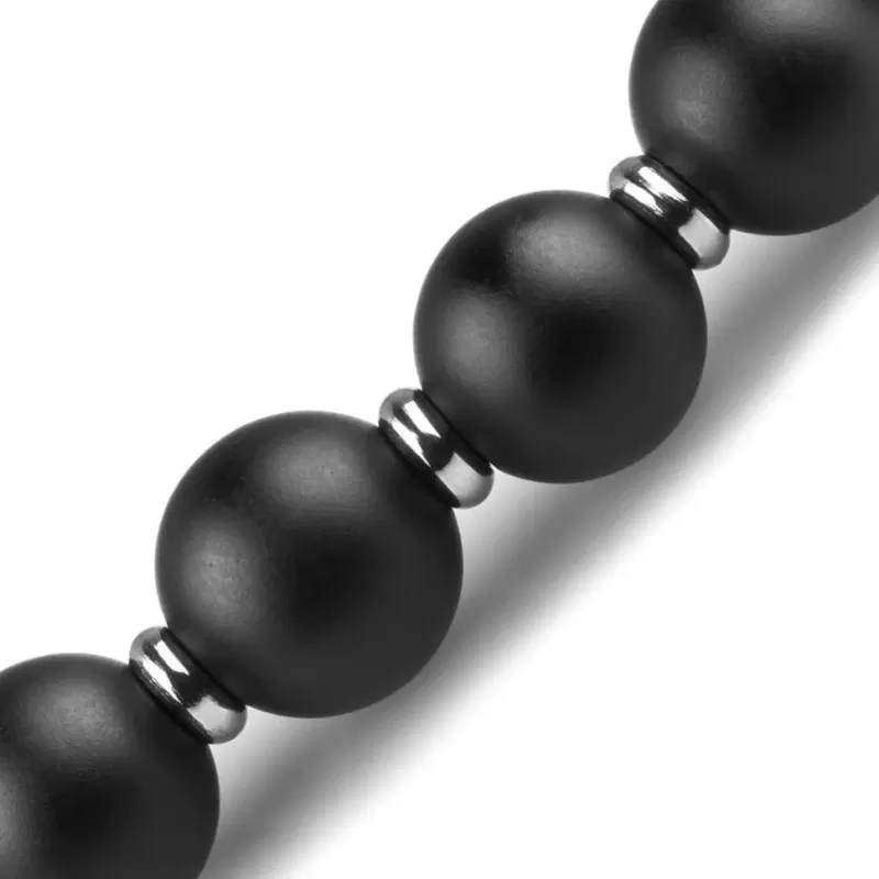 Браслет на резинке Everiot Select LNS-2165 из агата и камня соколиный глаз