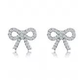 Серьги ROZI RR-39285A в форме бантиков с фианитами