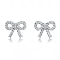 Серьги ROZI RR-39285A в форме бантиков с фианитами