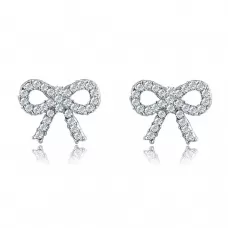 Серьги ROZI RR-39285A в форме бантиков с фианитами