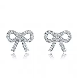 Серьги ROZI RR-39285A в форме бантиков с фианитами