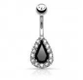 Серьга для пирсинга пупка PiercedFish N15802 с фианитами