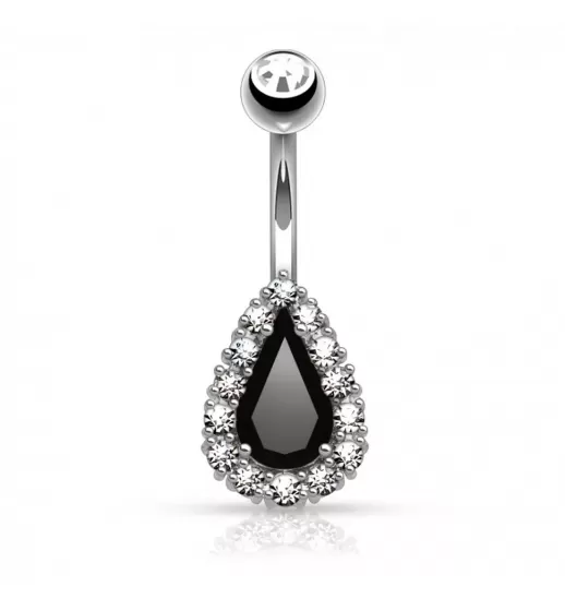 Серьга для пирсинга пупка PiercedFish N15802 с фианитами