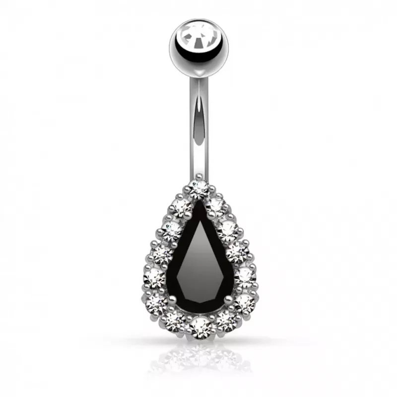 Серьга для пирсинга пупка PiercedFish N15802 с фианитами