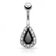 Серьга для пирсинга пупка PiercedFish N15802 с фианитами