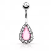Серьга для пирсинга пупка PiercedFish N15802 с фианитами
