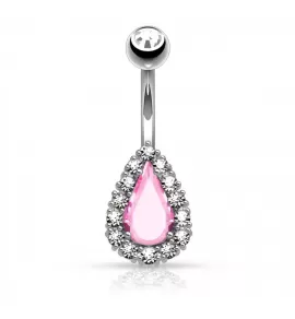 Серьга для пирсинга пупка PiercedFish N15802 с фианитами