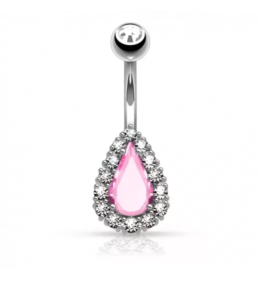 Серьга для пирсинга пупка PiercedFish N15802 с фианитами